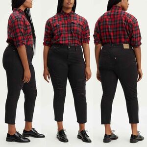Levi's Women's Premium Wedgie Fit Skinny Black Denim Jeans Plus Size 22W